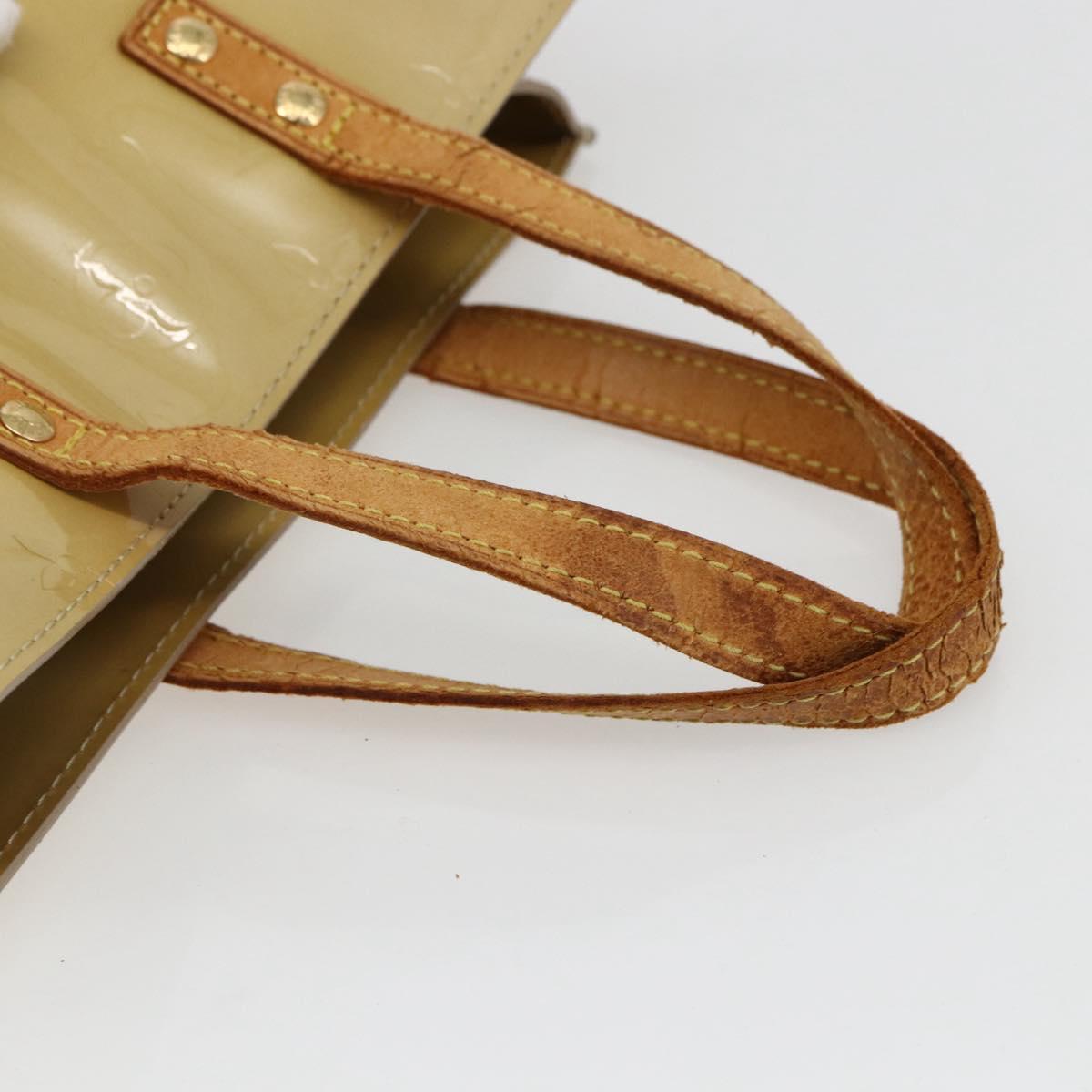 LOUIS VUITTON Monogram Vernis Reade PM Hand Bag Beige M91334 LV Auth hk3457