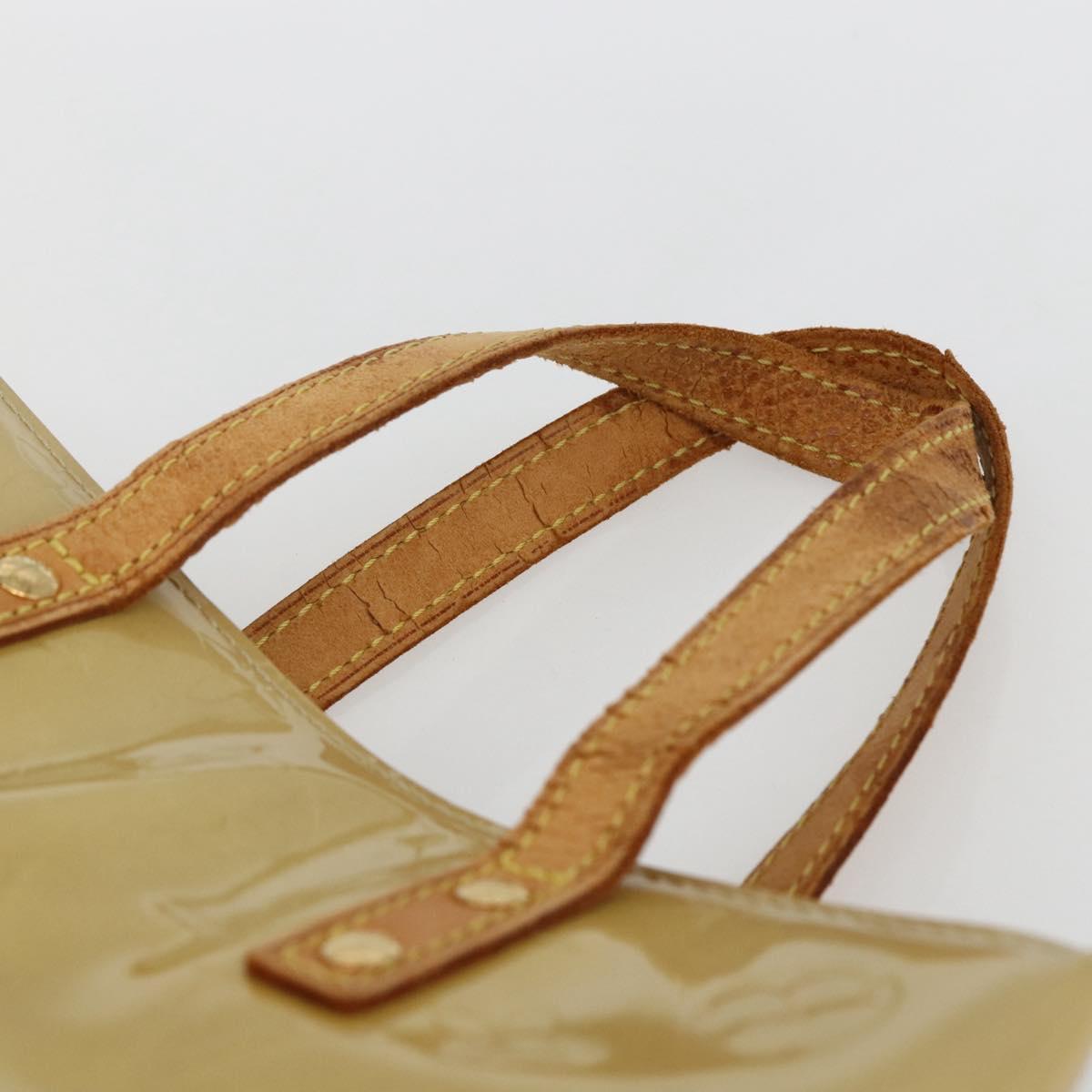 LOUIS VUITTON Monogram Vernis Reade PM Hand Bag Beige M91334 LV Auth hk3457