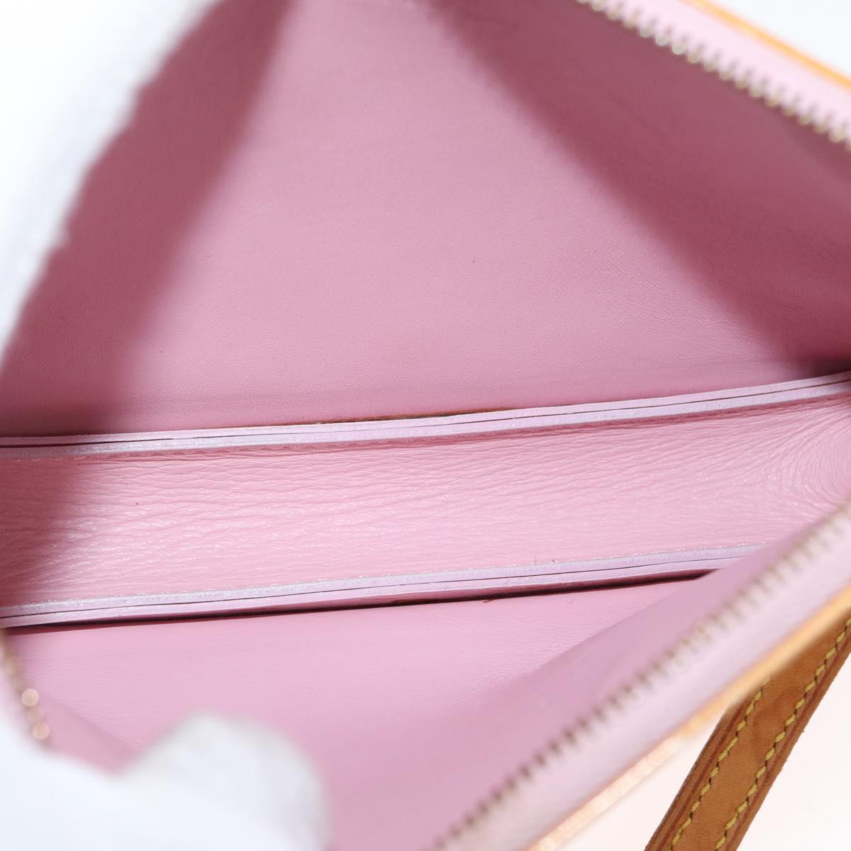 LOUIS VUITTON Vernis Lexington Pouch Marshmallow Pink M91057 LV Auth hk3459