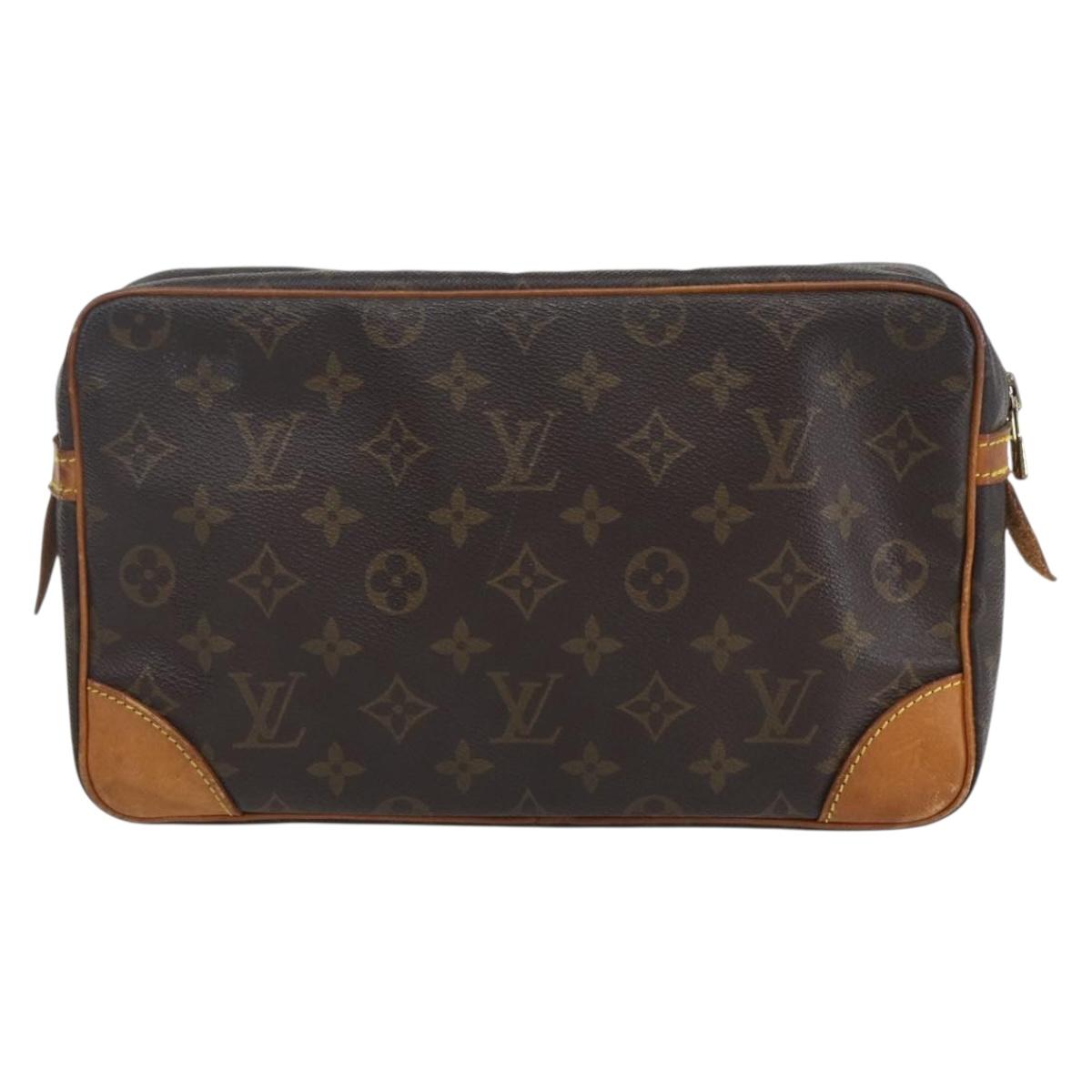LOUIS VUITTON Monogram Compiegne 28 Clutch Bag M51845 LV Auth hk3464