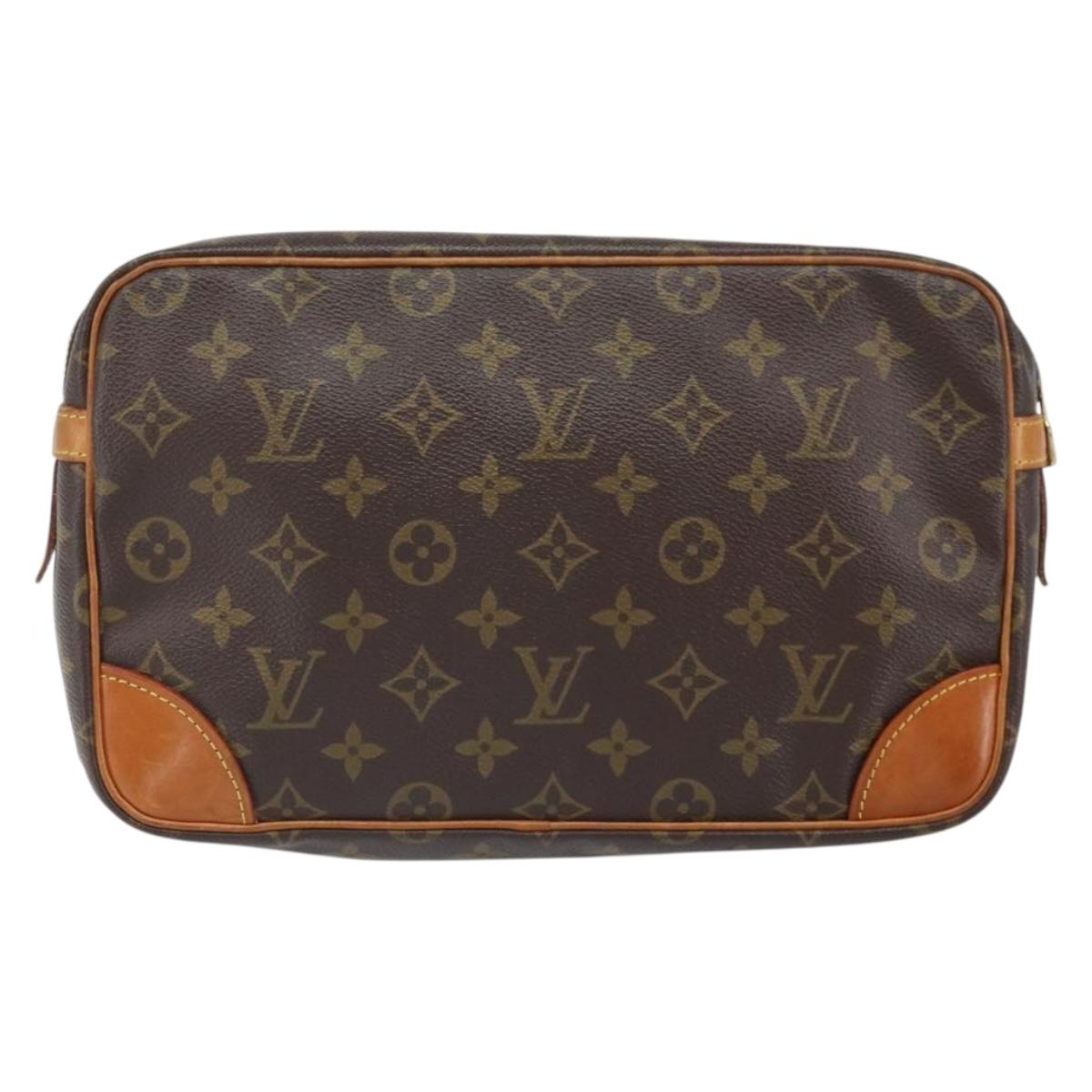LOUIS VUITTON Monogram Compiegne 28 Clutch Bag M51845 LV Auth hk3465