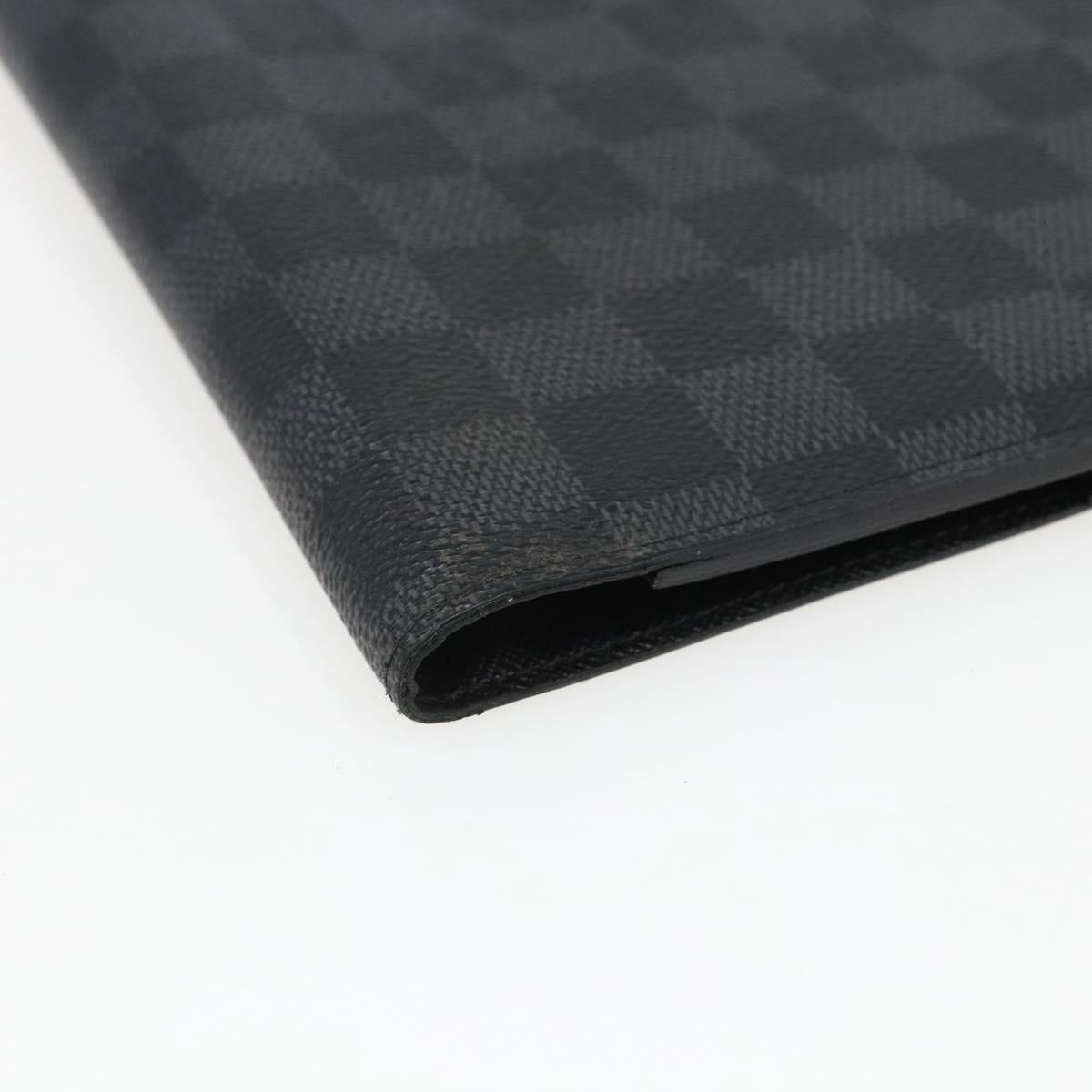 LOUIS VUITTON Damier Graphite Agenda Bureau Note Cover R20974 LV Auth hk3469