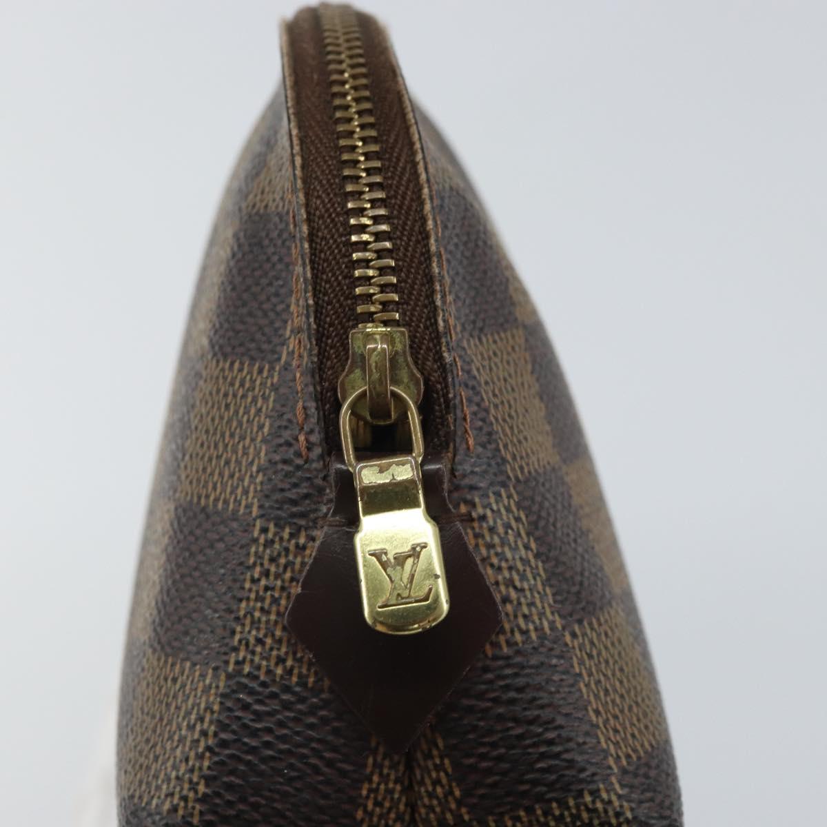 LOUIS VUITTON Damier Ebene Pochette Cosmetic PM Pouch N47516 LV Auth hk3473