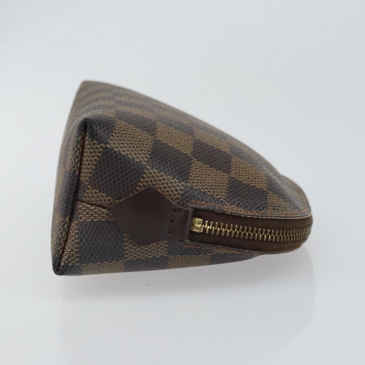 LOUIS VUITTON Damier Ebene Pochette Cosmetic PM Pouch N47516 LV Auth hk3473