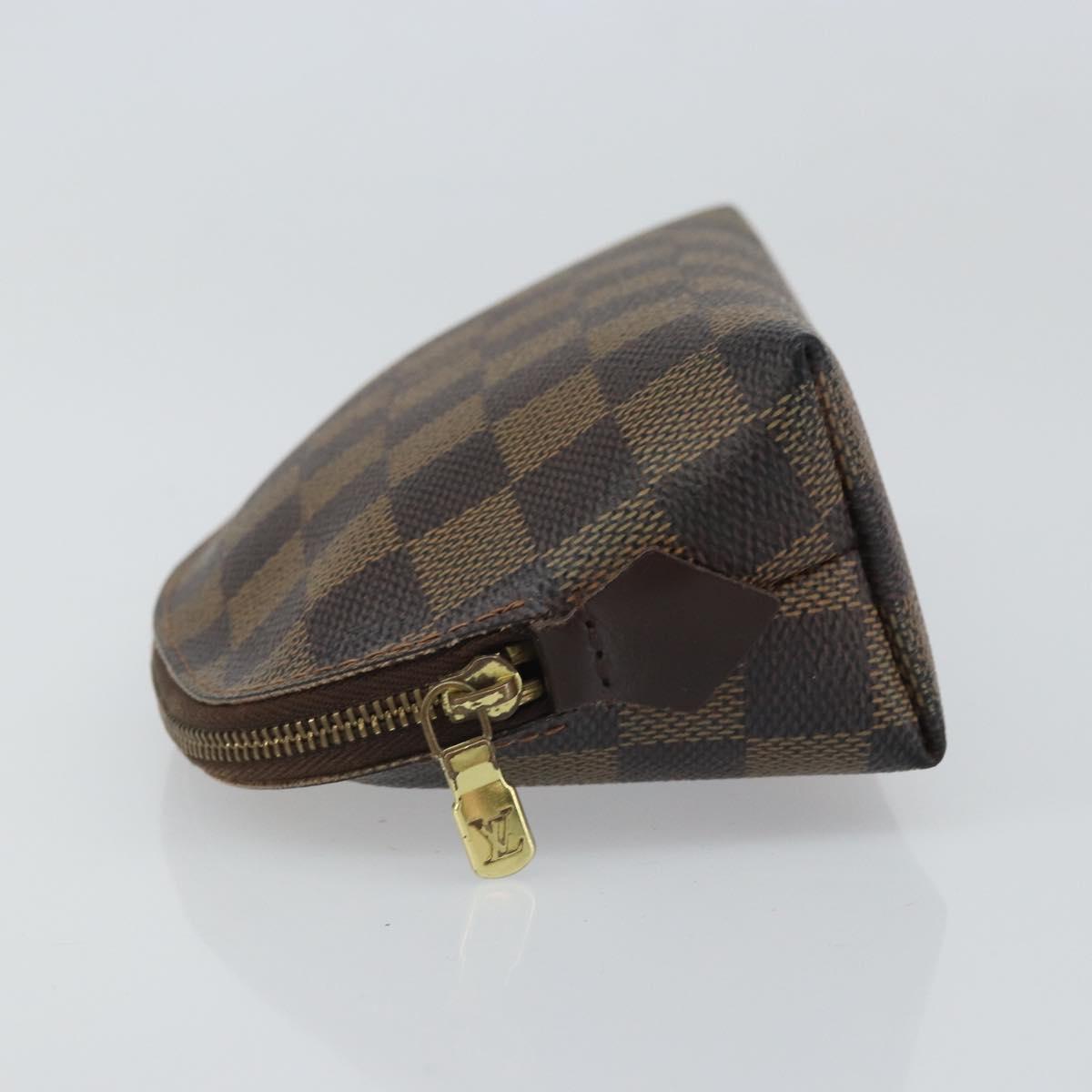 LOUIS VUITTON Damier Ebene Pochette Cosmetic PM Pouch N47516 LV Auth hk3473