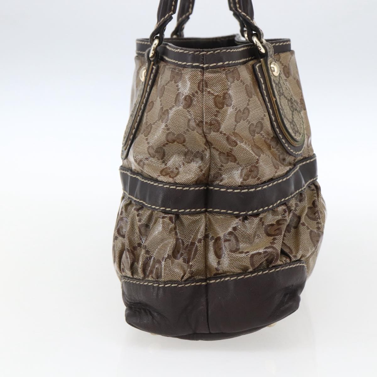 GUCCI GG Crystal Tote Bag Coated Canvas Gold Beige 223964 Auth hk3494