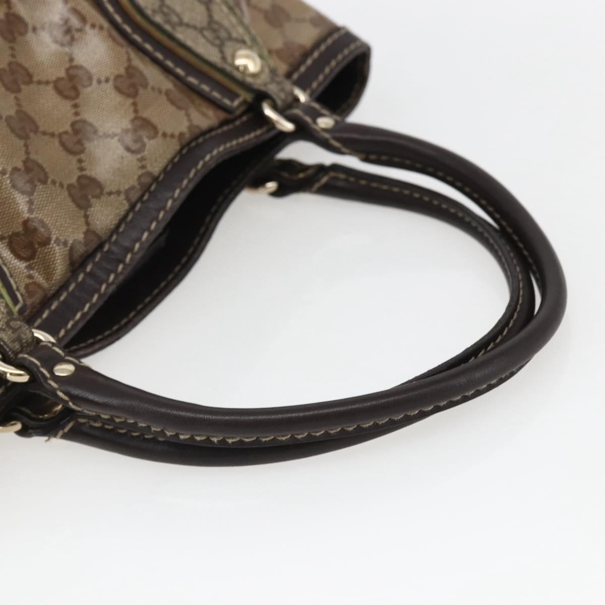 GUCCI GG Crystal Tote Bag Coated Canvas Gold Beige 223964 Auth hk3494