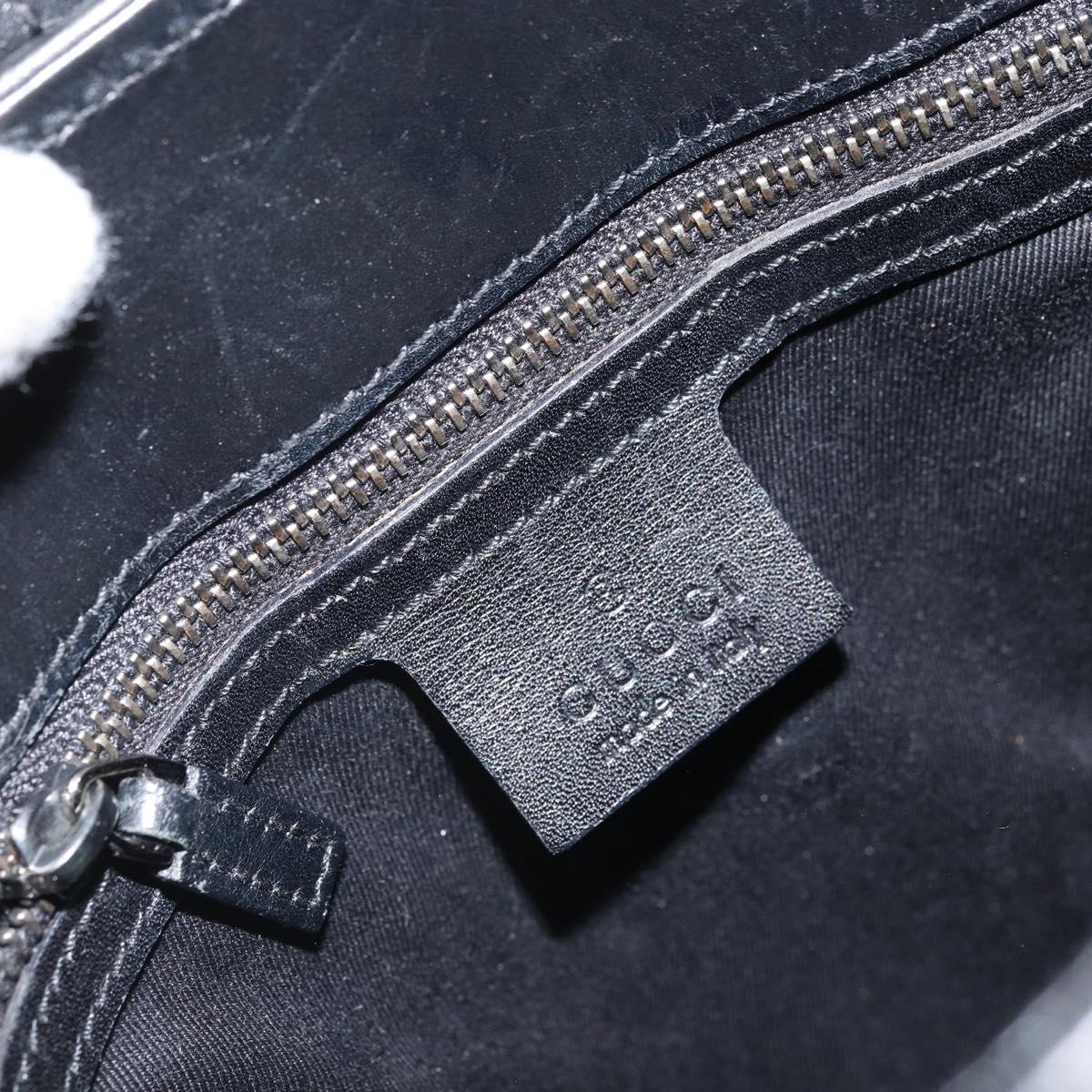 GUCCI GG Canvas Hand Bag Black Silver 110292 Auth hk3496