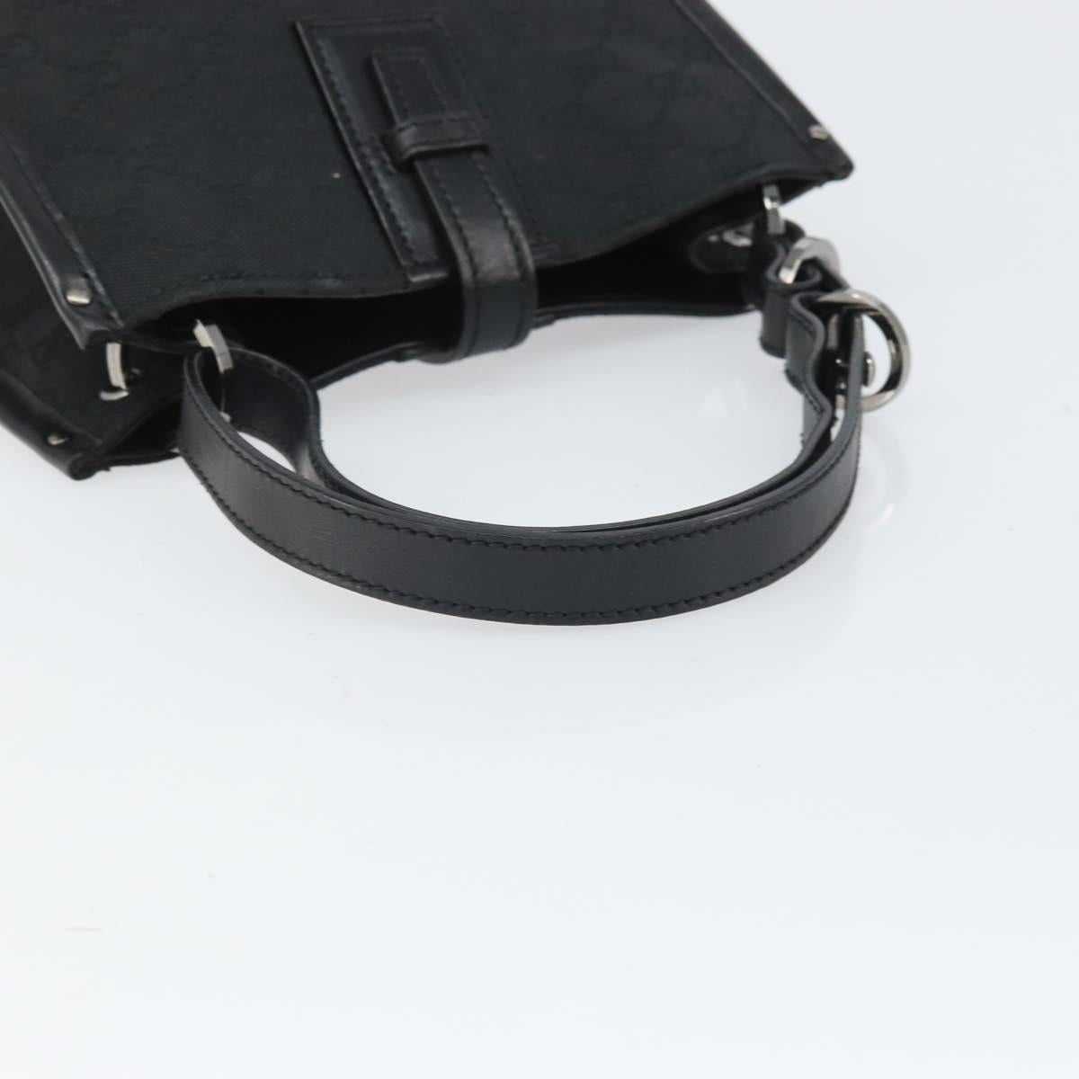 GUCCI GG Canvas Hand Bag Black Silver 110292 Auth hk3496