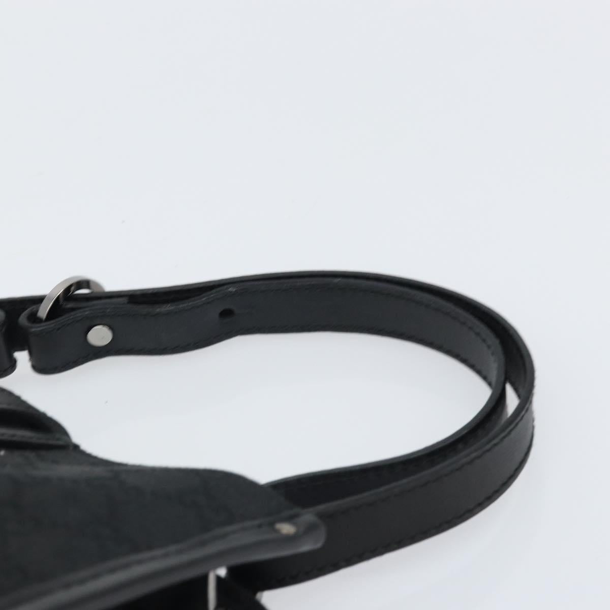 GUCCI GG Canvas Hand Bag Black Silver 110292 Auth hk3496