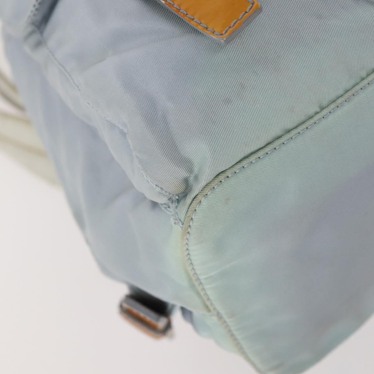 PRADA Backpack Nylon Light Blue Silver Auth hk3498A