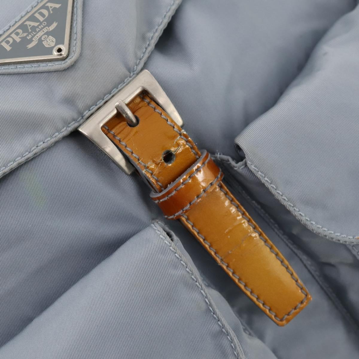 PRADA Backpack Nylon Light Blue Silver Auth hk3498A