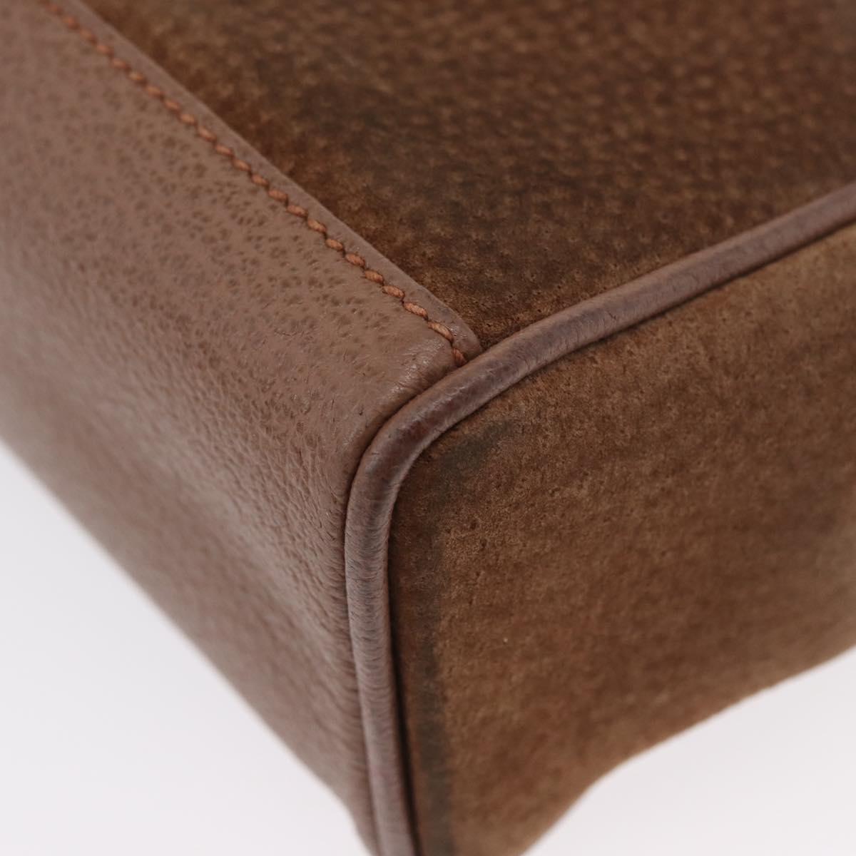 GUCCI Bamboo Hand Bag Suede 2way Brown Gold 007 2214 0238 Auth hk3502