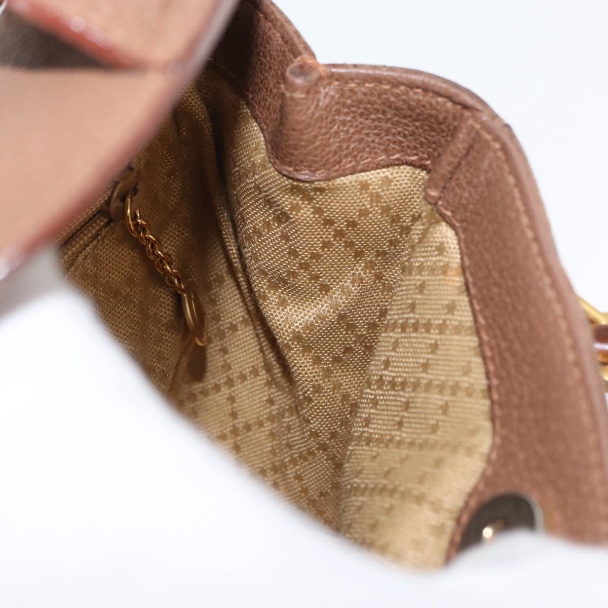 GUCCI Bamboo Hand Bag Suede 2way Brown Gold 007 2214 0238 Auth hk3502