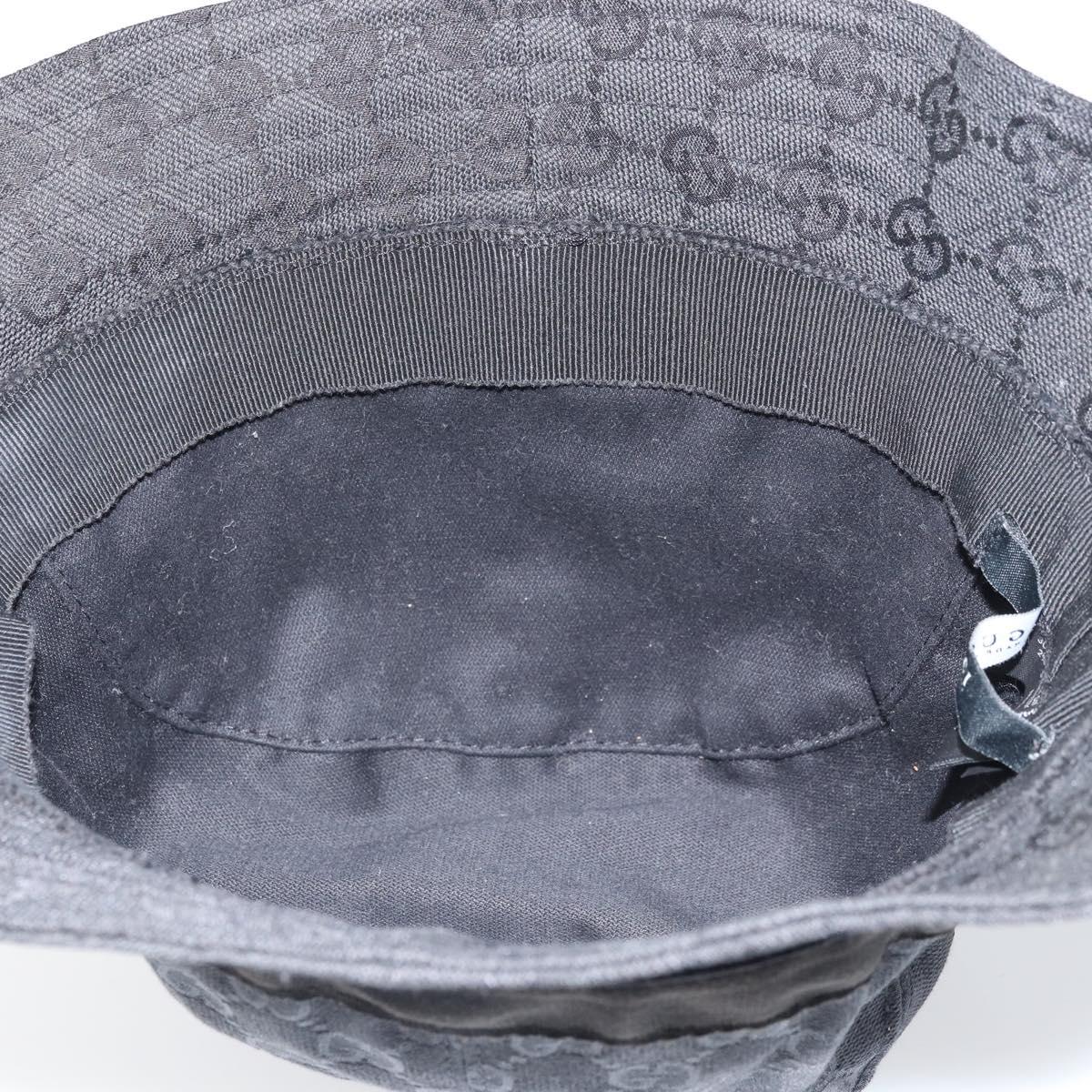 GUCCI GG Canvas Bucket Hat L Black Auth hk3506