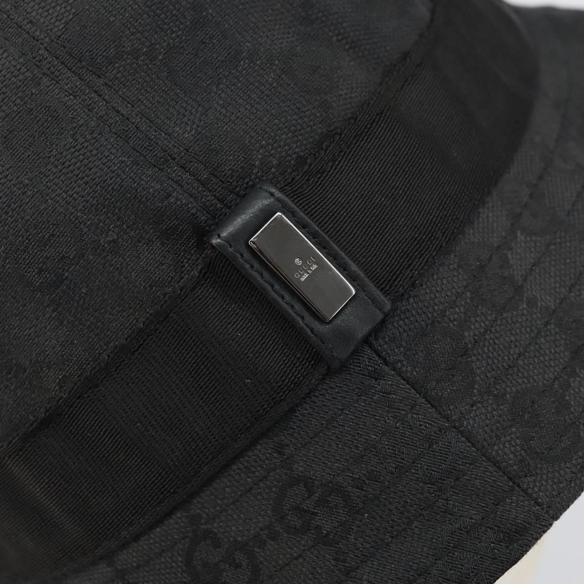 GUCCI GG Canvas Bucket Hat L Black Auth hk3506