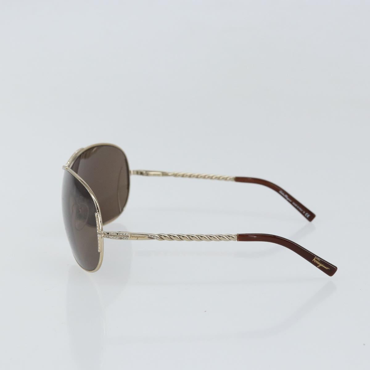 Salvatore Ferragamo Sunglasses metal Brown Auth hk3513