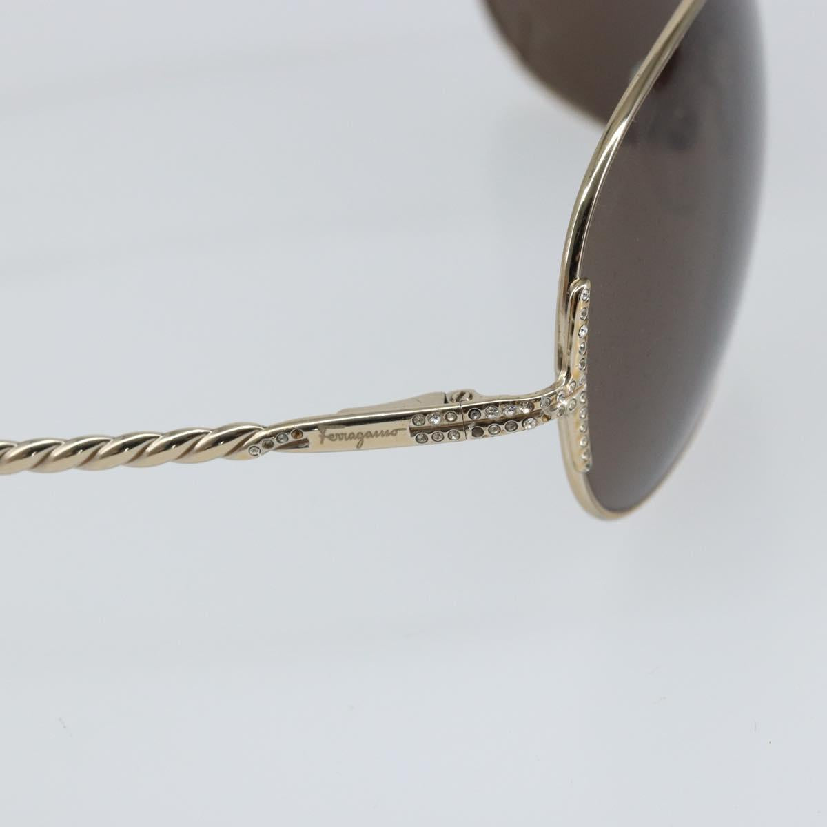 Salvatore Ferragamo Sunglasses metal Brown Auth hk3513