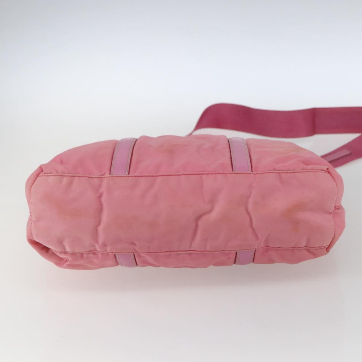 PRADA Hand Bag Nylon 2way Pink Silver Auth hk3514