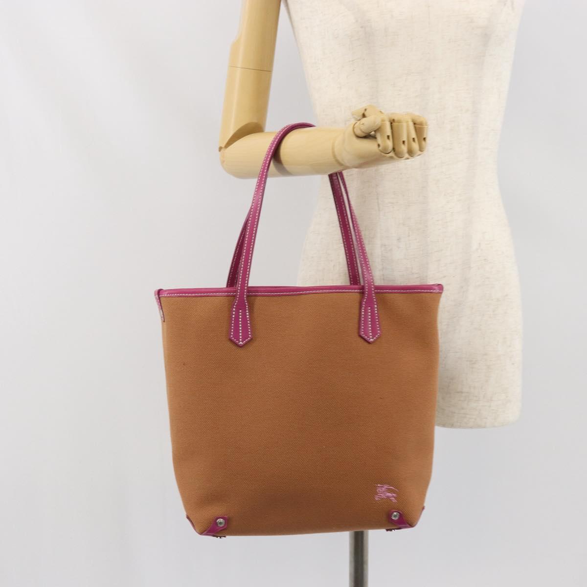 BURBERRY Blue Label Tote Bag Canvas Brown Auth hk3517