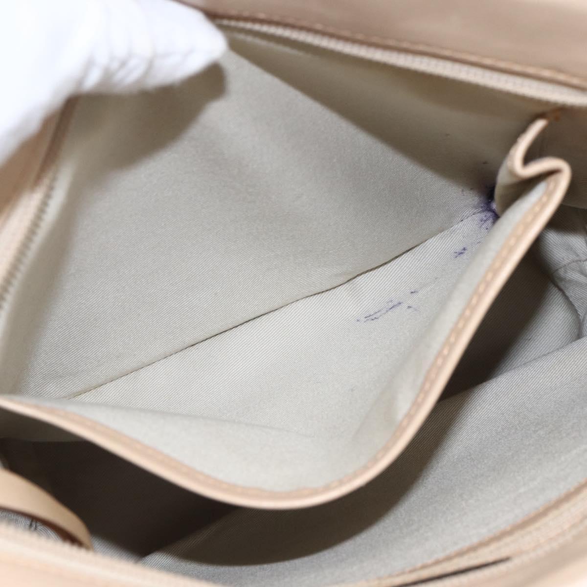 BURBERRY Nova Check Tote Bag Canvas Leather White Silver Auth hk3518