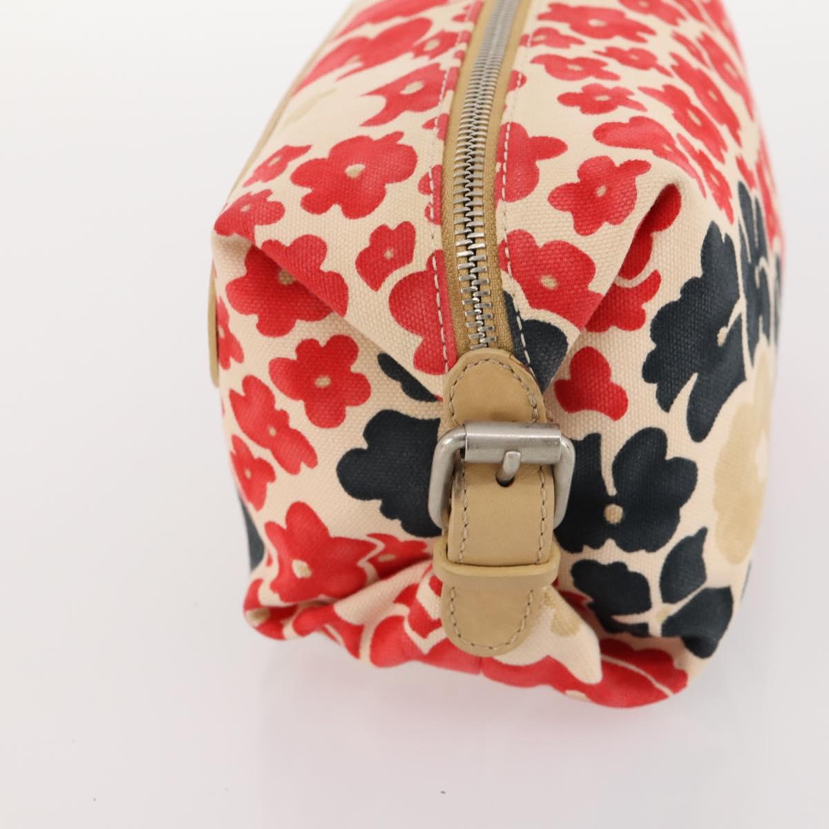 Miu Miu Chloe Clutch Bag Canvas 2 Set Beige Red Auth hk3521