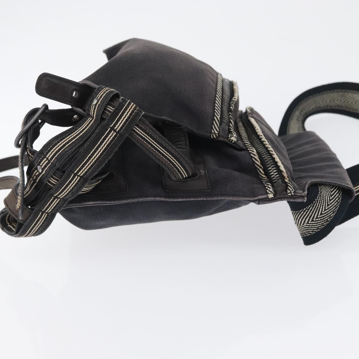 BOTTEGA VENETA Shoulder Bag Canvas Navy 121604 Auth hk3522