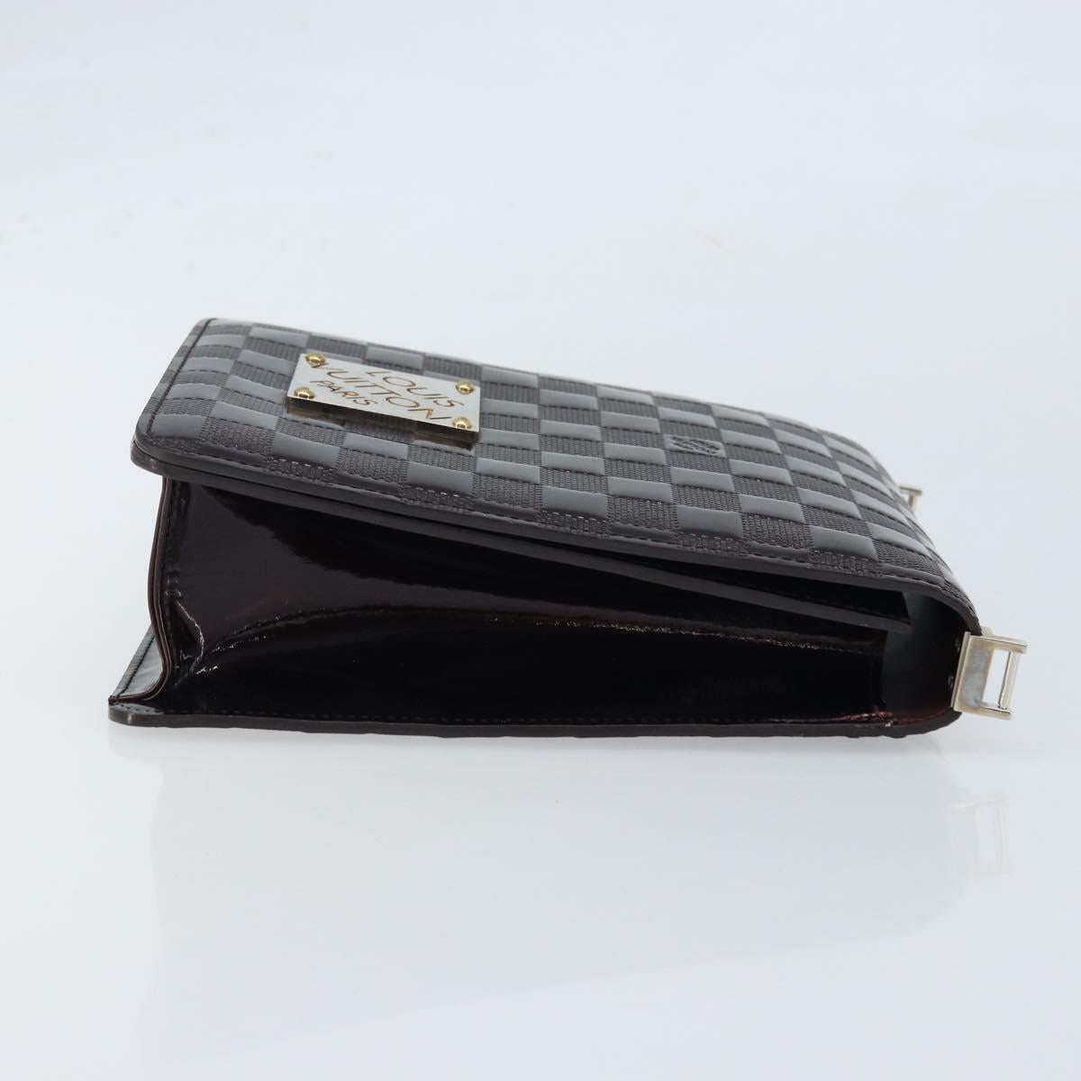 LOUIS VUITTON Damier Vernis Club Shoulder Bag Black M92129 LV Auth hk3524