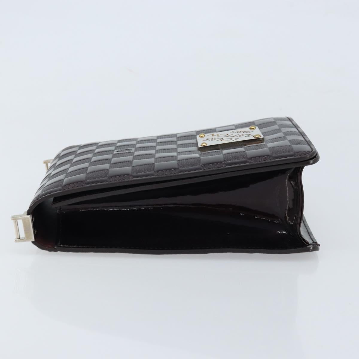 LOUIS VUITTON Damier Vernis Club Shoulder Bag Black M92129 LV Auth hk3524