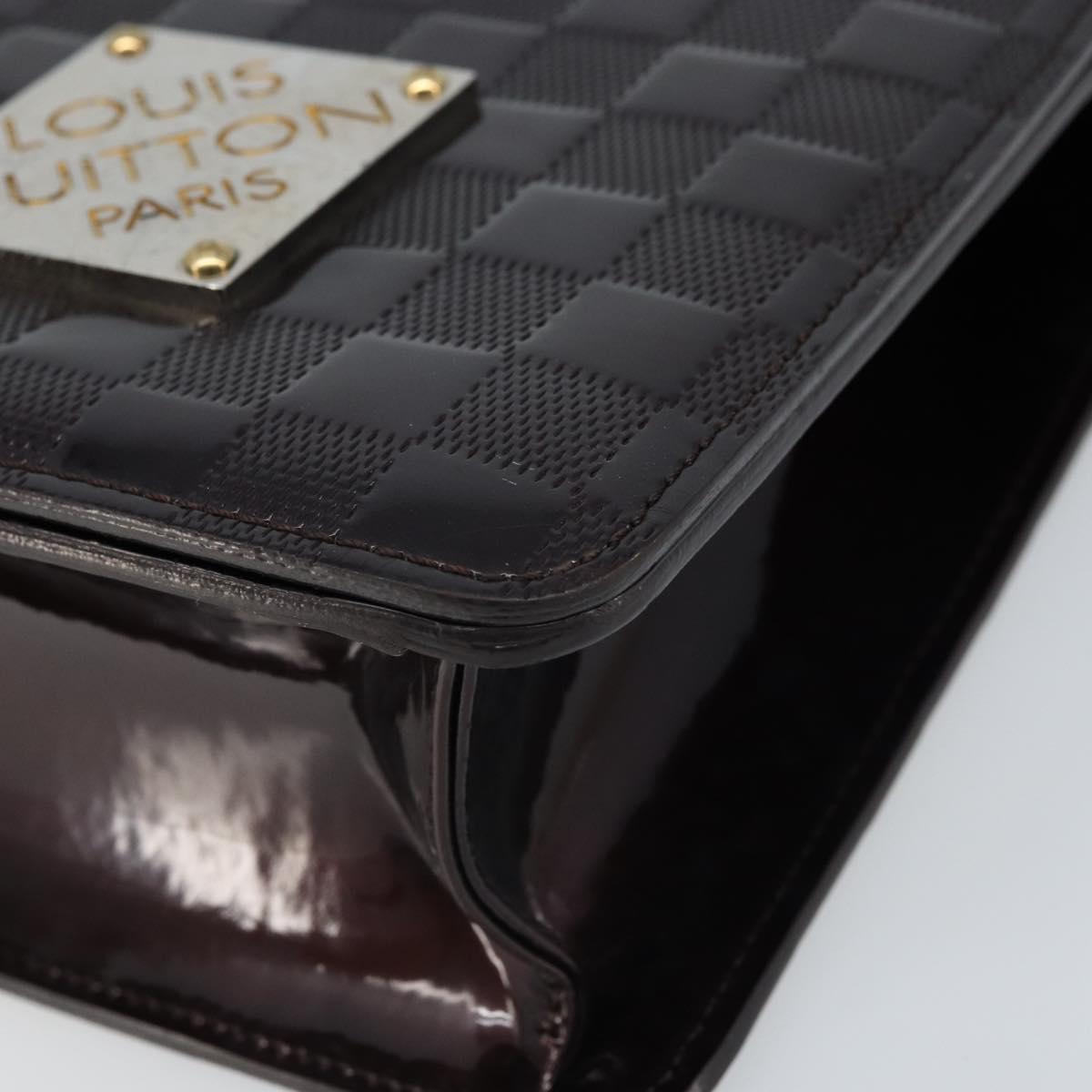 LOUIS VUITTON Damier Vernis Club Shoulder Bag Black M92129 LV Auth hk3524