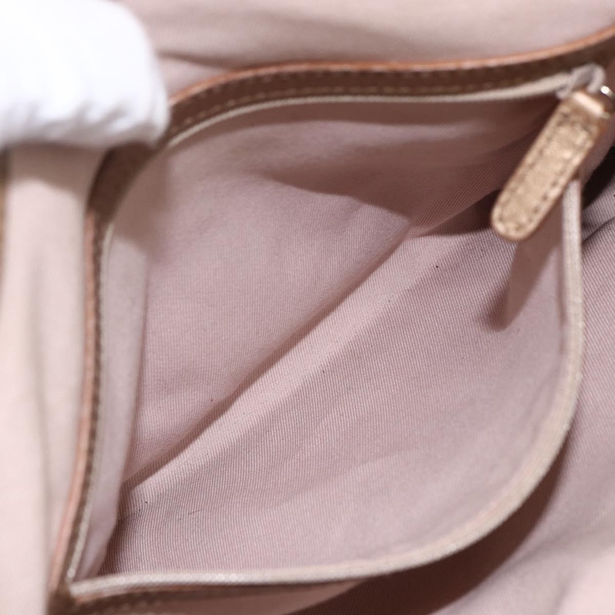 BVLGARI Tote Bag Leather Gold Tone Auth hk3527