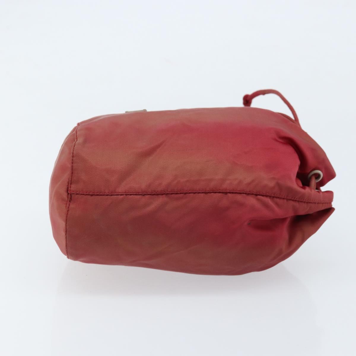 PRADA Drawstring Pouch Nylon Red Auth hk3533