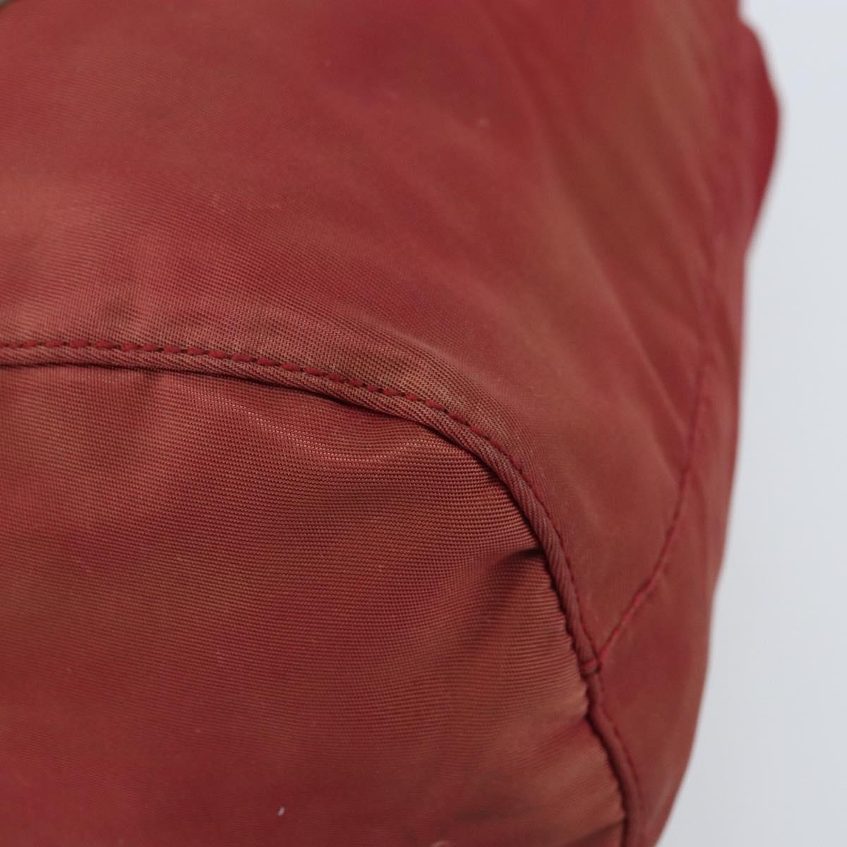 PRADA Drawstring Pouch Nylon Red Auth hk3533