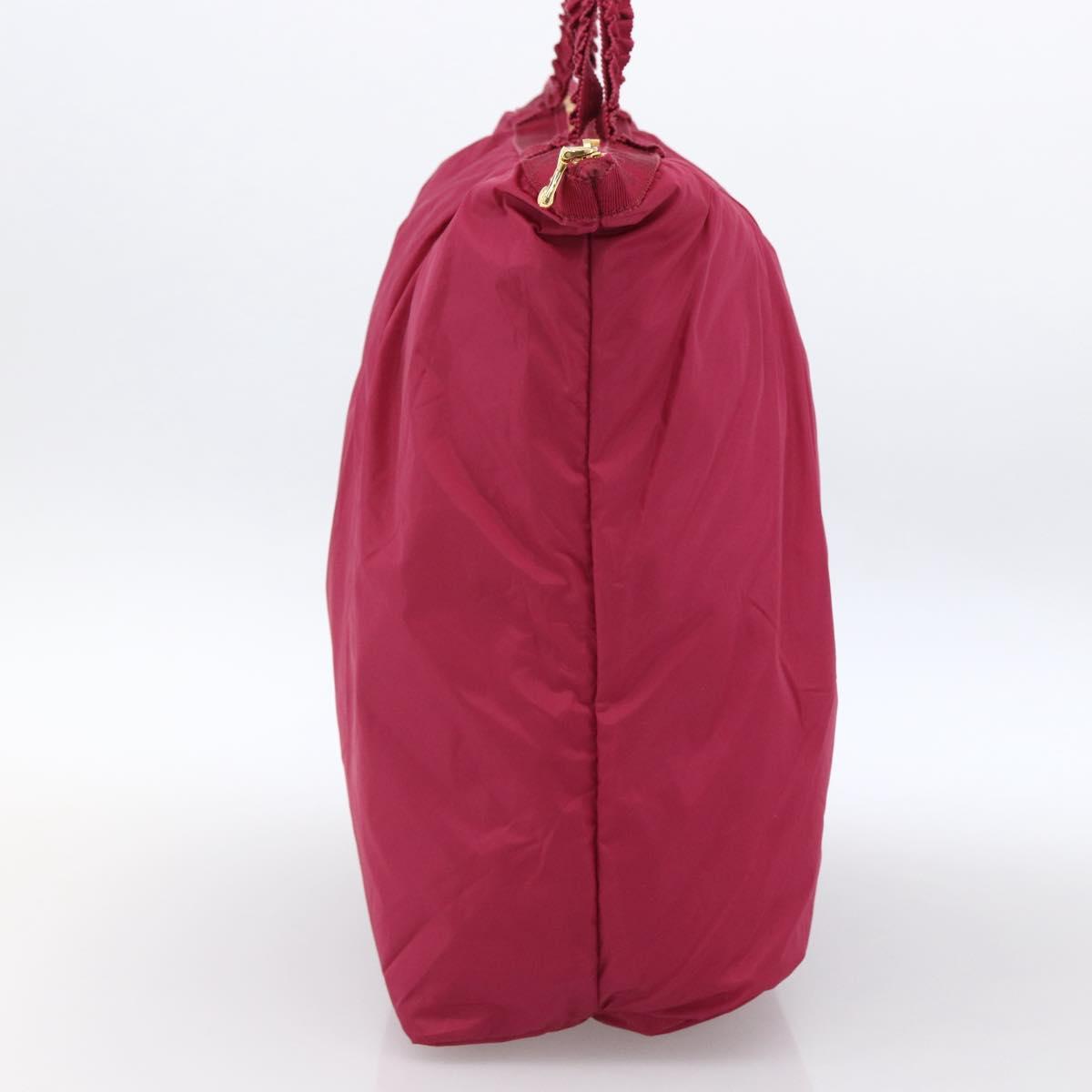 Miu Miu Tote Bag Nylon Pink Gold Auth hk3540