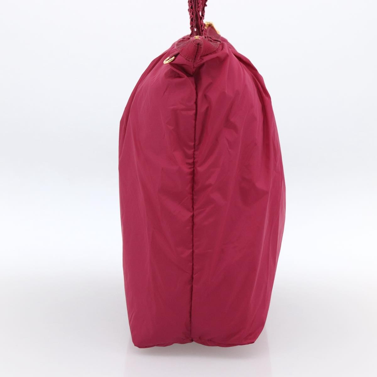 Miu Miu Tote Bag Nylon Pink Gold Auth hk3540