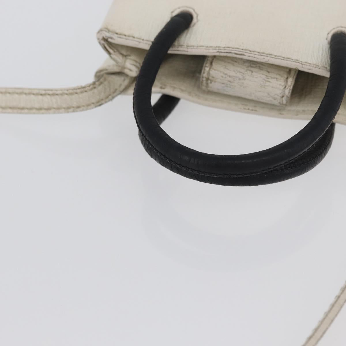 BALENCIAGA Shopping Phone Holder Shoulder Bag Leather White 593826 Auth hk3545
