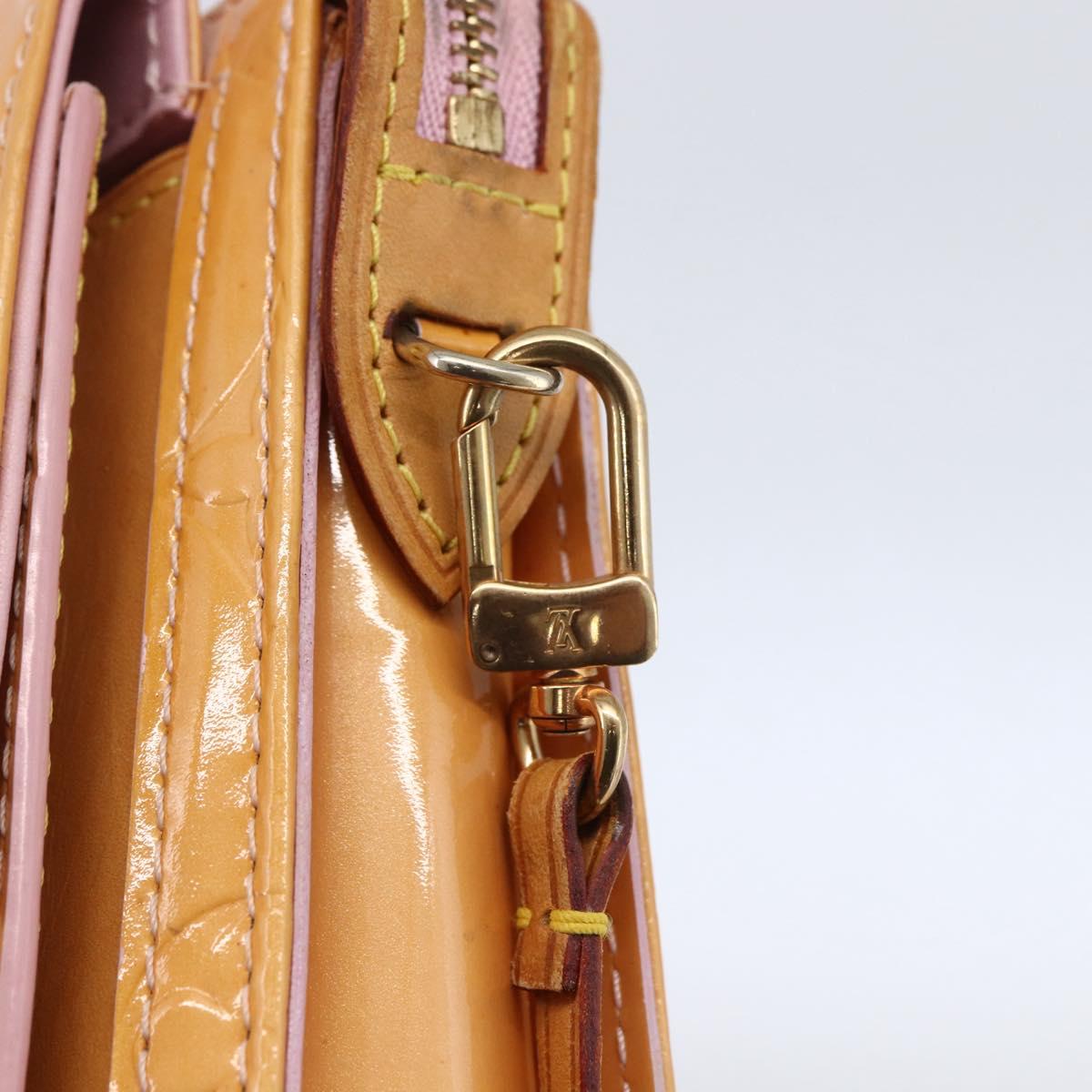 LOUIS VUITTON Monogram Vernis Motto Pouch Marshmallow Pink M91312 LV Auth hk3549