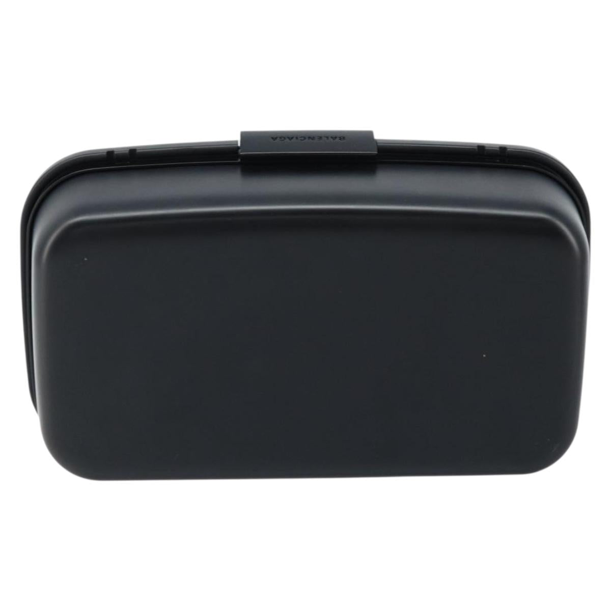 BALENCIAGA Lunch box Clutch Bag plastic Black 638209 Auth hk3554