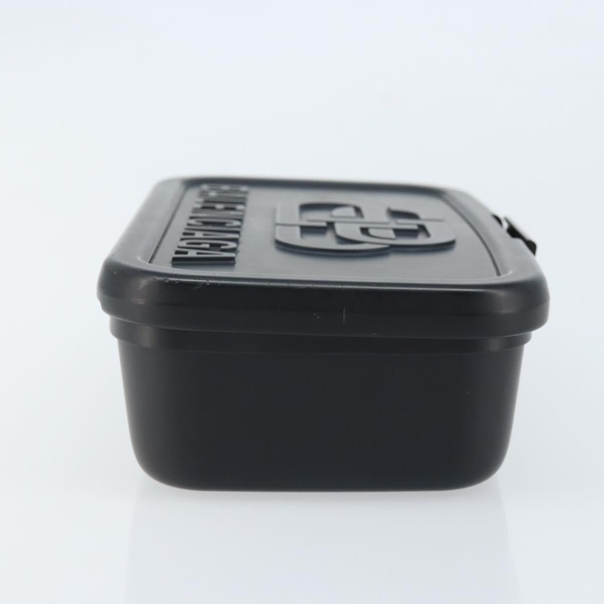 BALENCIAGA Lunch box Clutch Bag plastic Black 638209 Auth hk3554