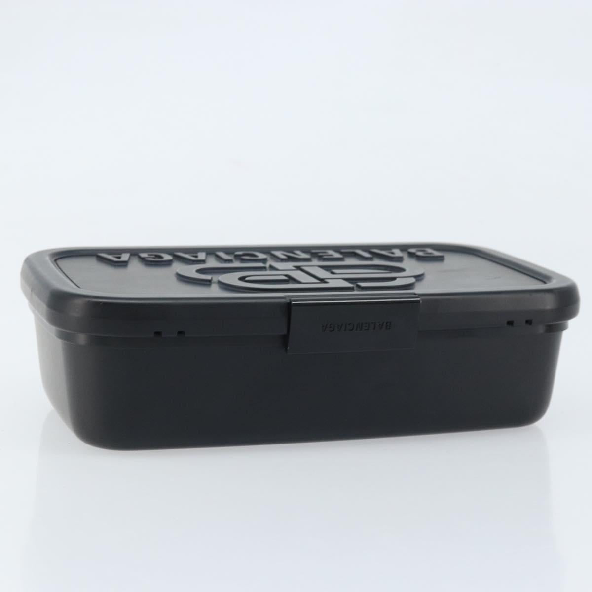 BALENCIAGA Lunch box Clutch Bag plastic Black 638209 Auth hk3554