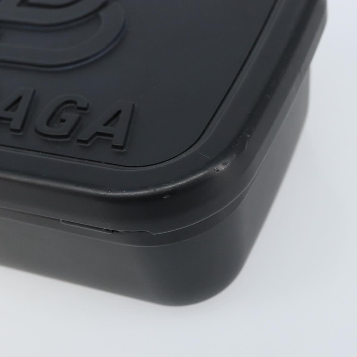BALENCIAGA Lunch box Clutch Bag plastic Black 638209 Auth hk3554