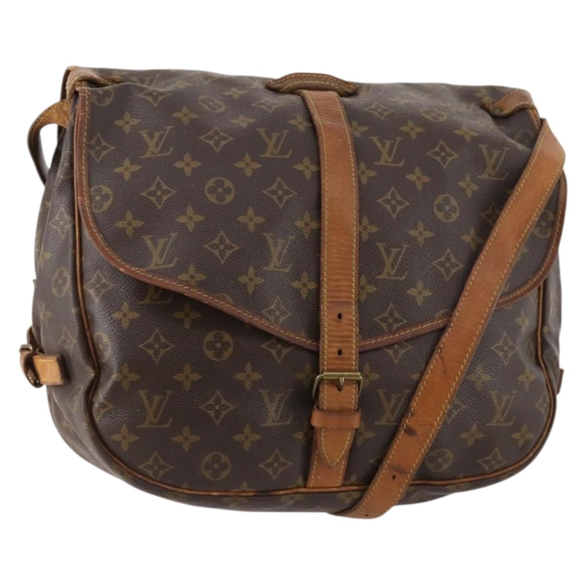 LOUIS VUITTON Monogram Saumur 35 Shoulder Bag M42254 LV Auth hk3565