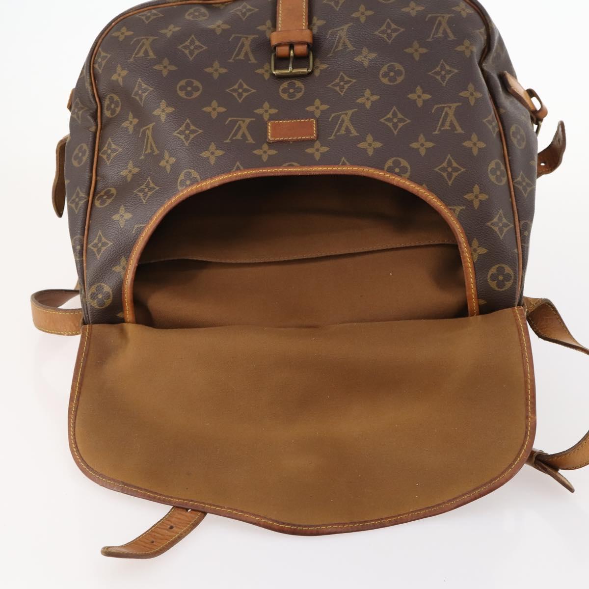 LOUIS VUITTON Monogram Saumur 35 Shoulder Bag M42254 LV Auth hk3565