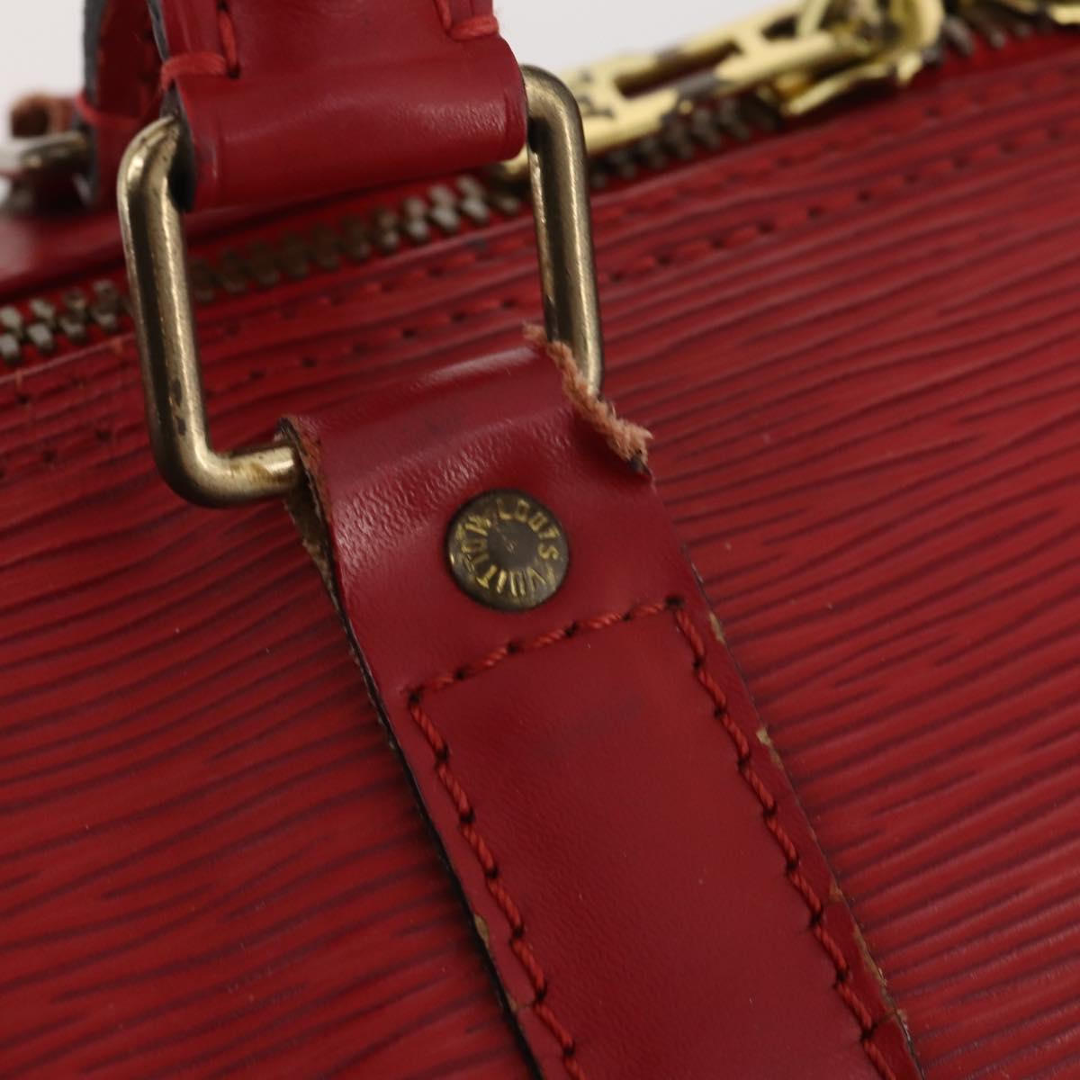 LOUIS VUITTON Epi Keepall 50 Boston Bag Red M42967 LV Auth hk3568