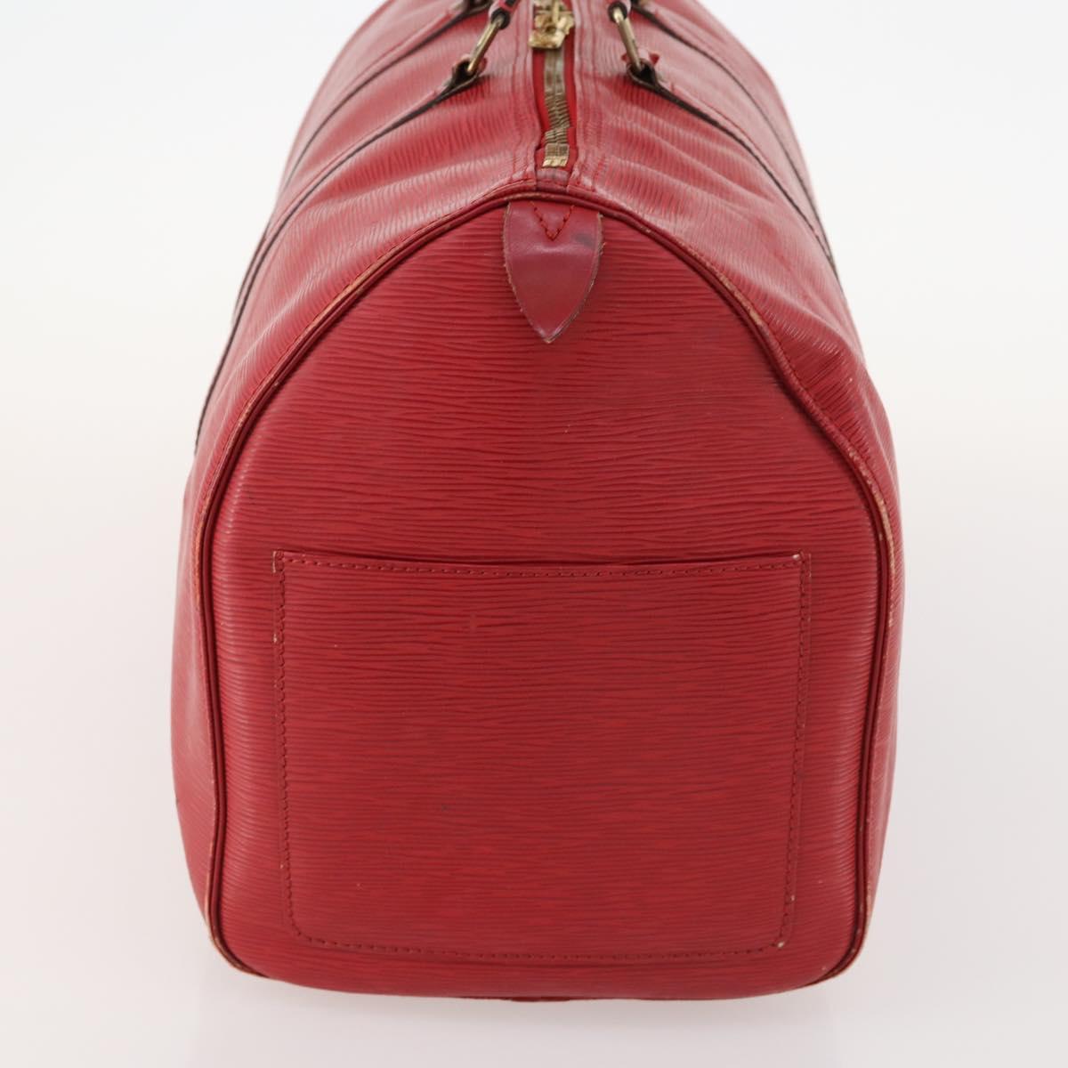 LOUIS VUITTON Epi Keepall 50 Boston Bag Red M42967 LV Auth hk3568