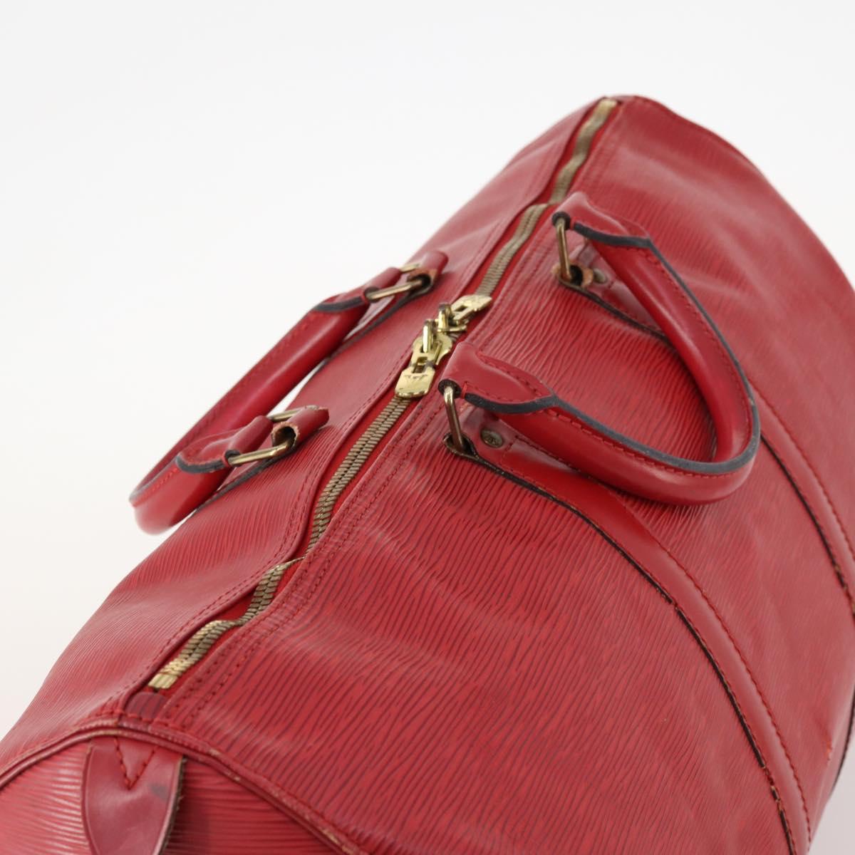 LOUIS VUITTON Epi Keepall 50 Boston Bag Red M42967 LV Auth hk3568