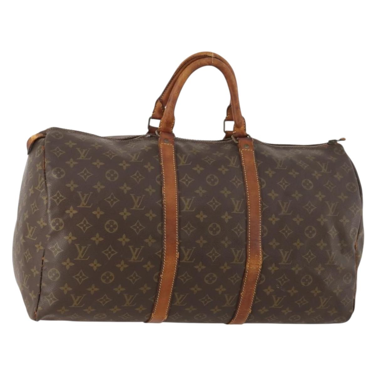 LOUIS VUITTON Monogram Keepall 50 Boston Bag M41426 LV Auth hk3570