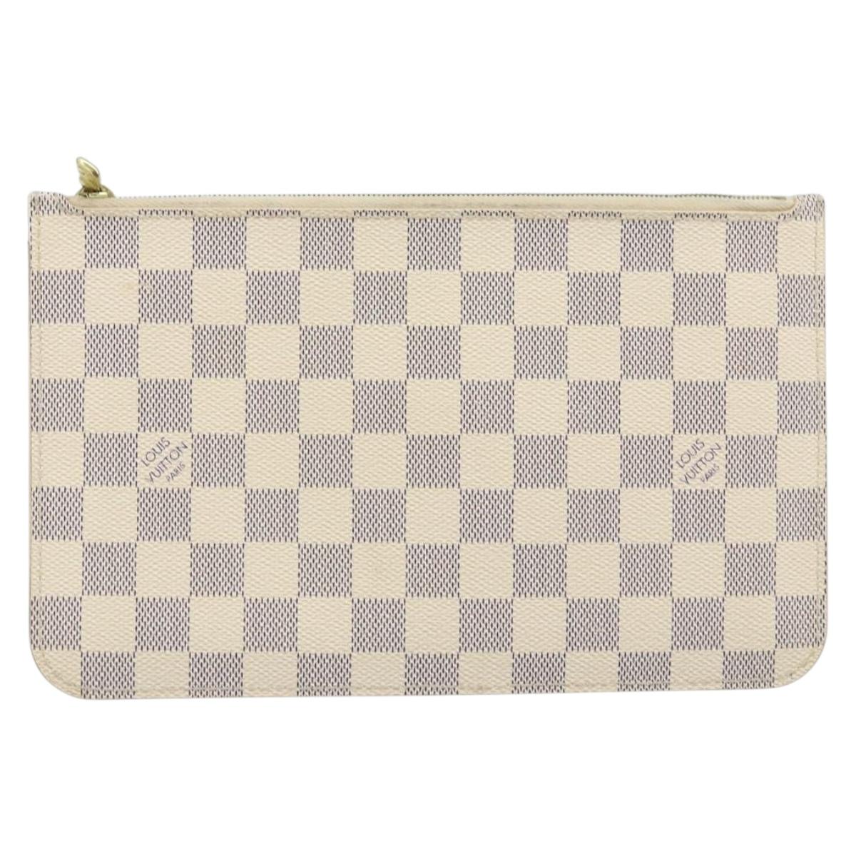 LOUIS VUITTON Damier Azur Neverfull MM Pouch LV Auth hk3571