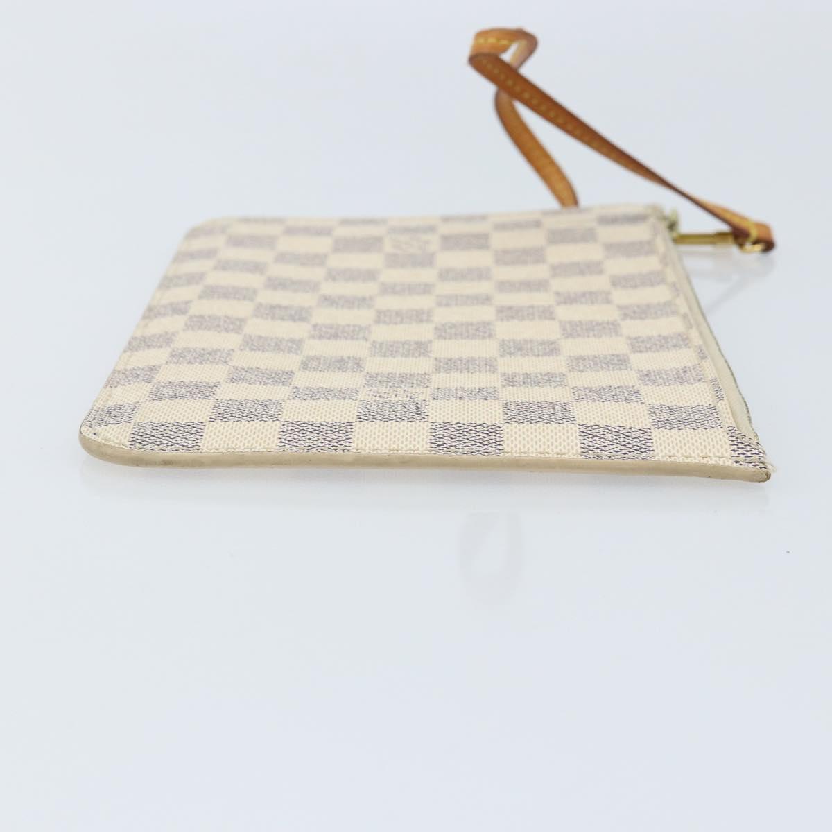 LOUIS VUITTON Damier Azur Neverfull MM Pouch LV Auth hk3571