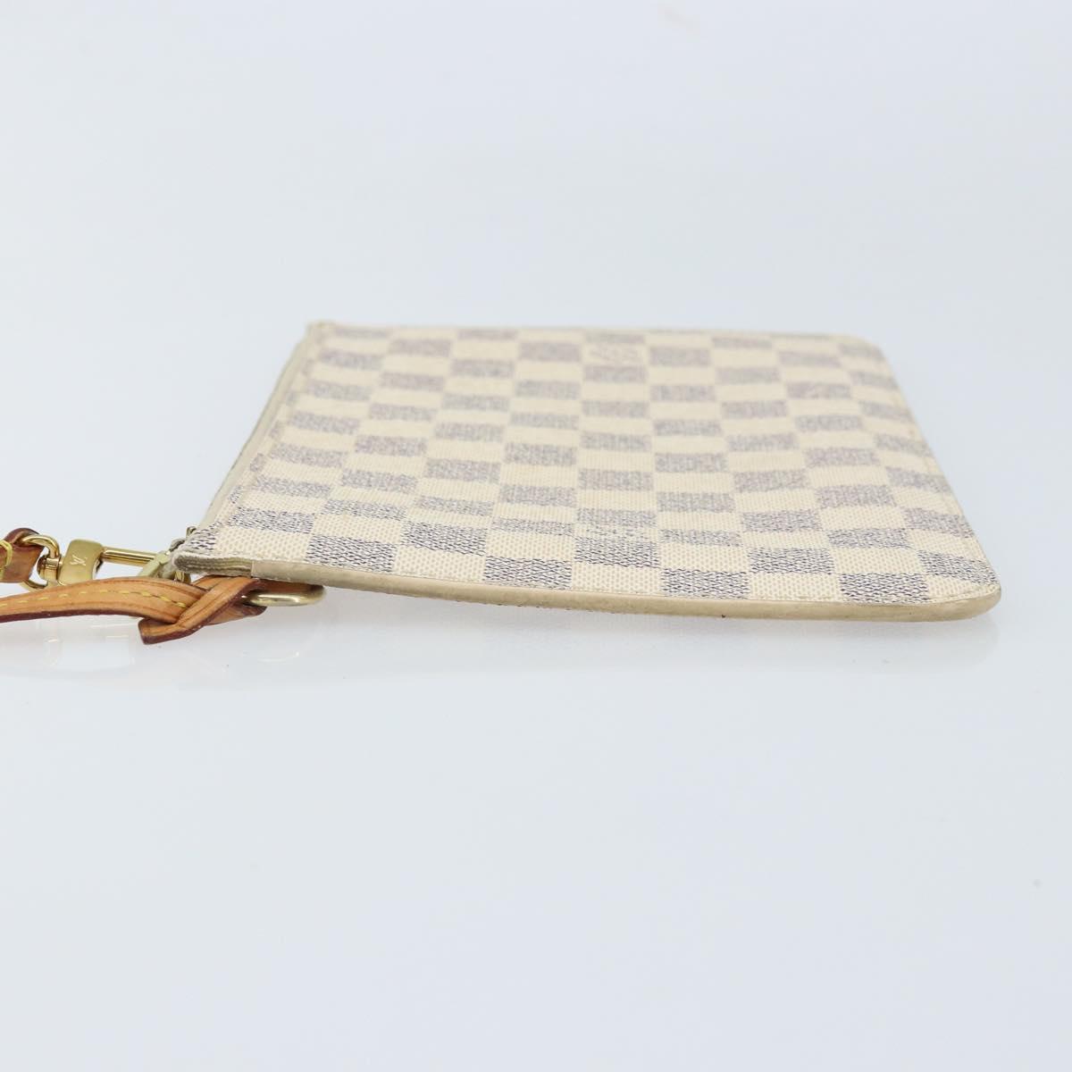 LOUIS VUITTON Damier Azur Neverfull MM Pouch LV Auth hk3571